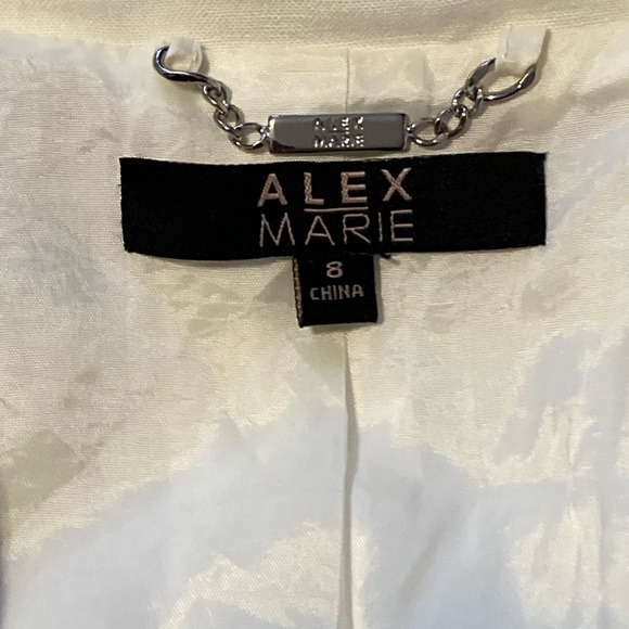 Alex Marie women’s blazer size 8 gold double button Miami Vice vibes linen blend - Picture 2 of 11